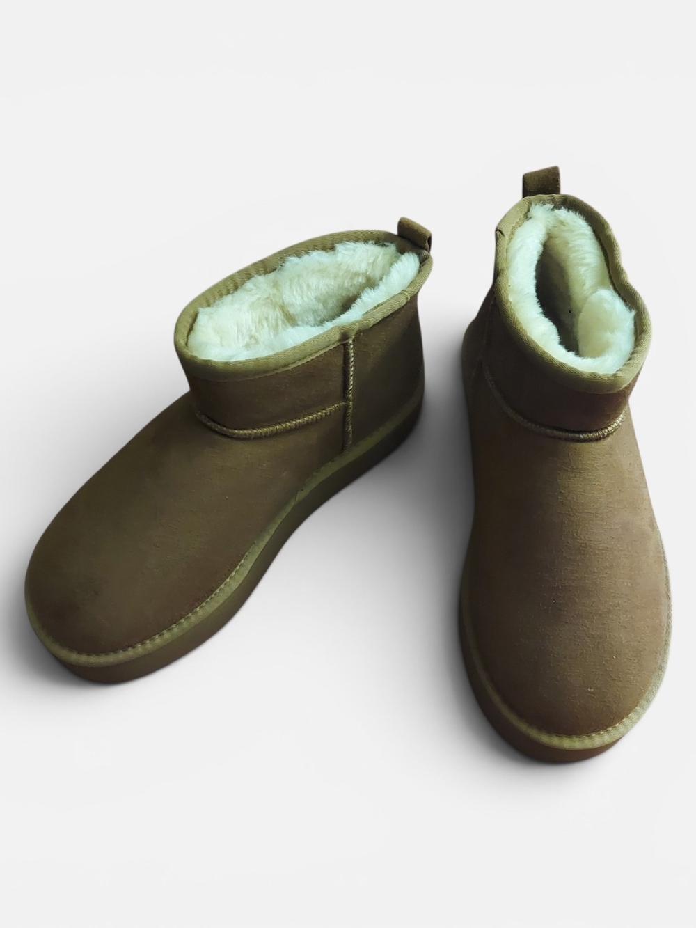Cozy Ankle Boot with Faux Fur Lining - Brown